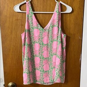 Lilly Pulitzer Florin Straight Hem Top- Party Like a Pineapple